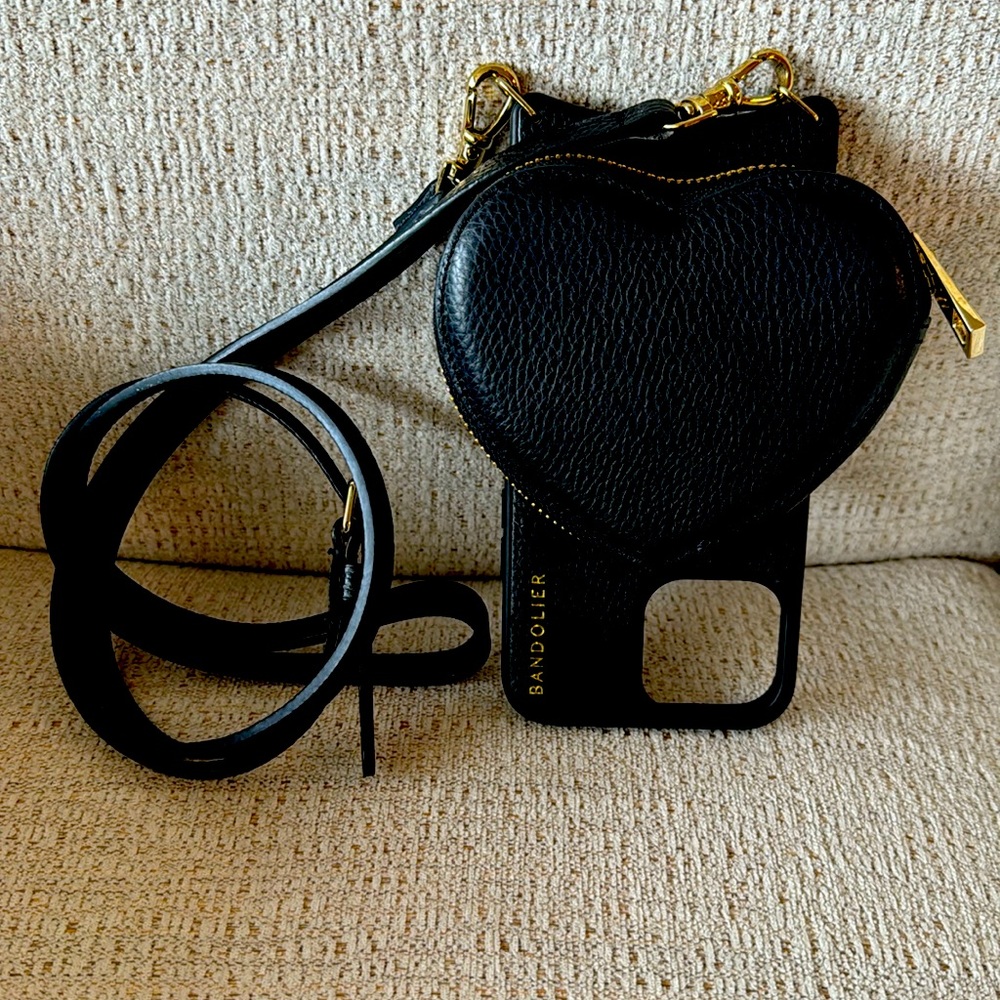 Bandolier Black Heart Phone Case with Gold Accents 13 Pro Max